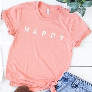 NEW Happy Graphic Tee Top S-4X Spring women